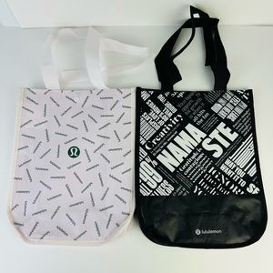 SOLD Lululemon Reusable Shopping Gift Bags Small Totes Snap Closure Dual Handles